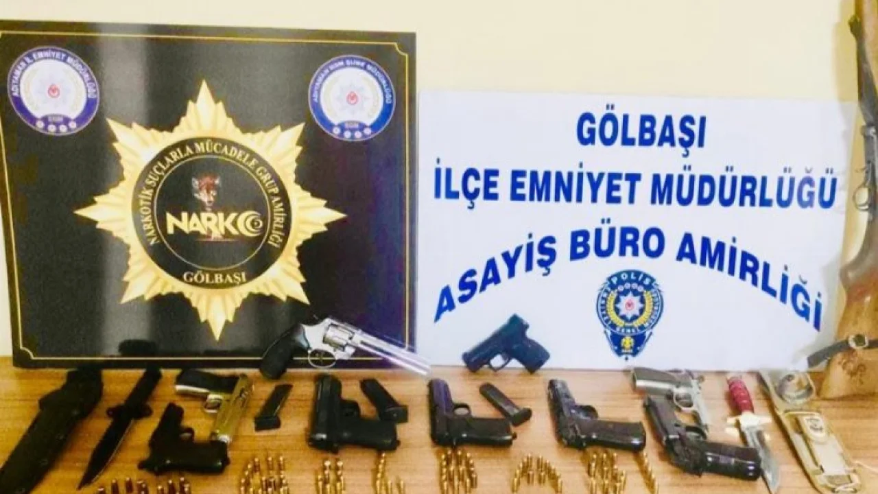 Adıyaman Gölbaşı'nda bir şüphelinin çok sayıda suç aletine el konuldu -