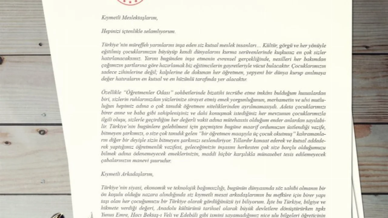 Bakan Tekin'den öğretmenlere mektup -