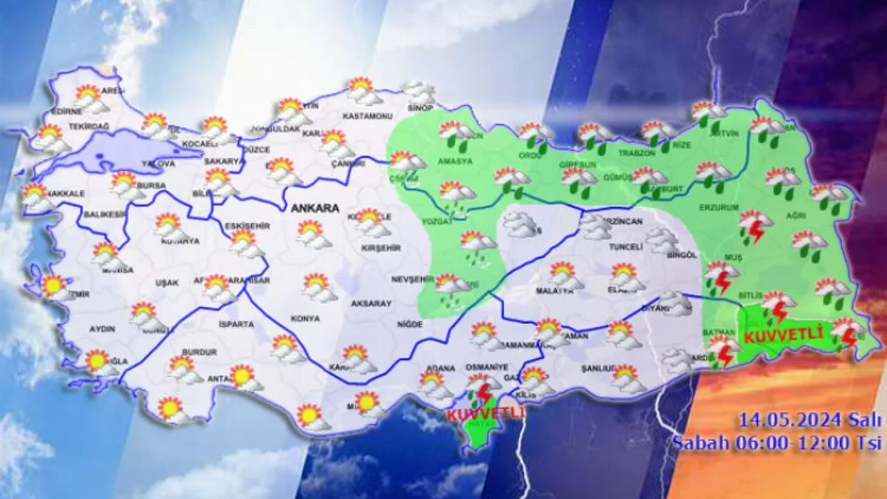 Doğuda kuvvetli yağışlar var.. Hava sıcaklıkları normale dönüyor -