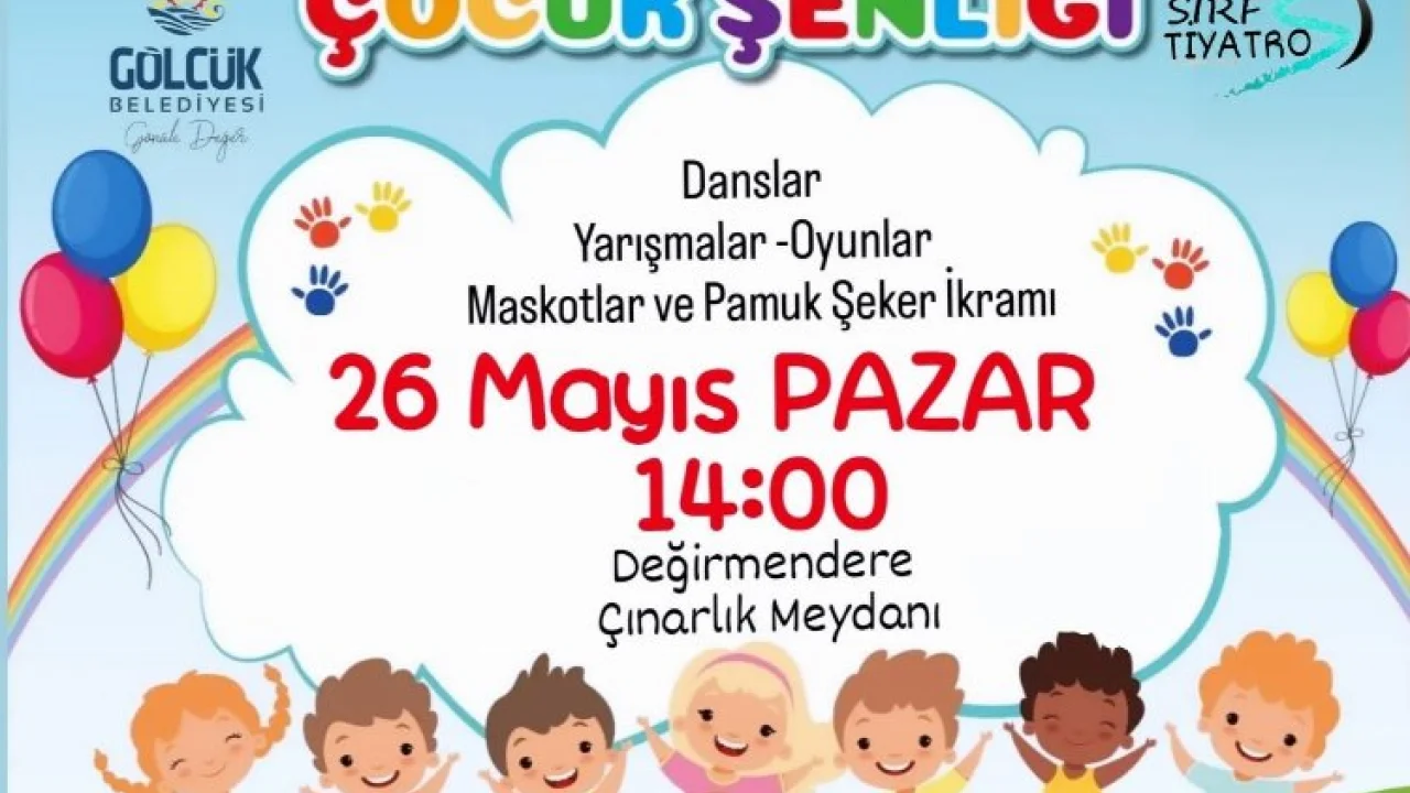 Gölcük Belediyesi Çocuk Şenliği pazar günü Çınarlık Meydanı'nda -