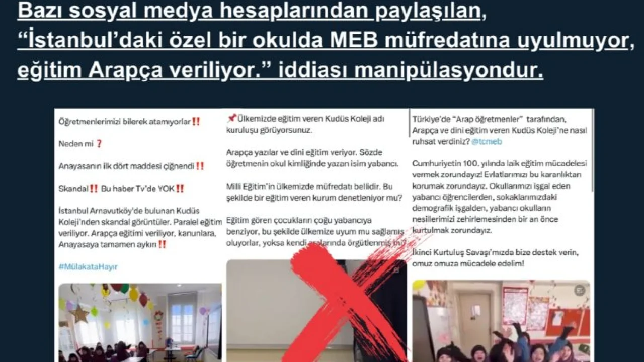 İletişim: Özel okulda müfredata uyulmuyor iddiaları manipülasyon -