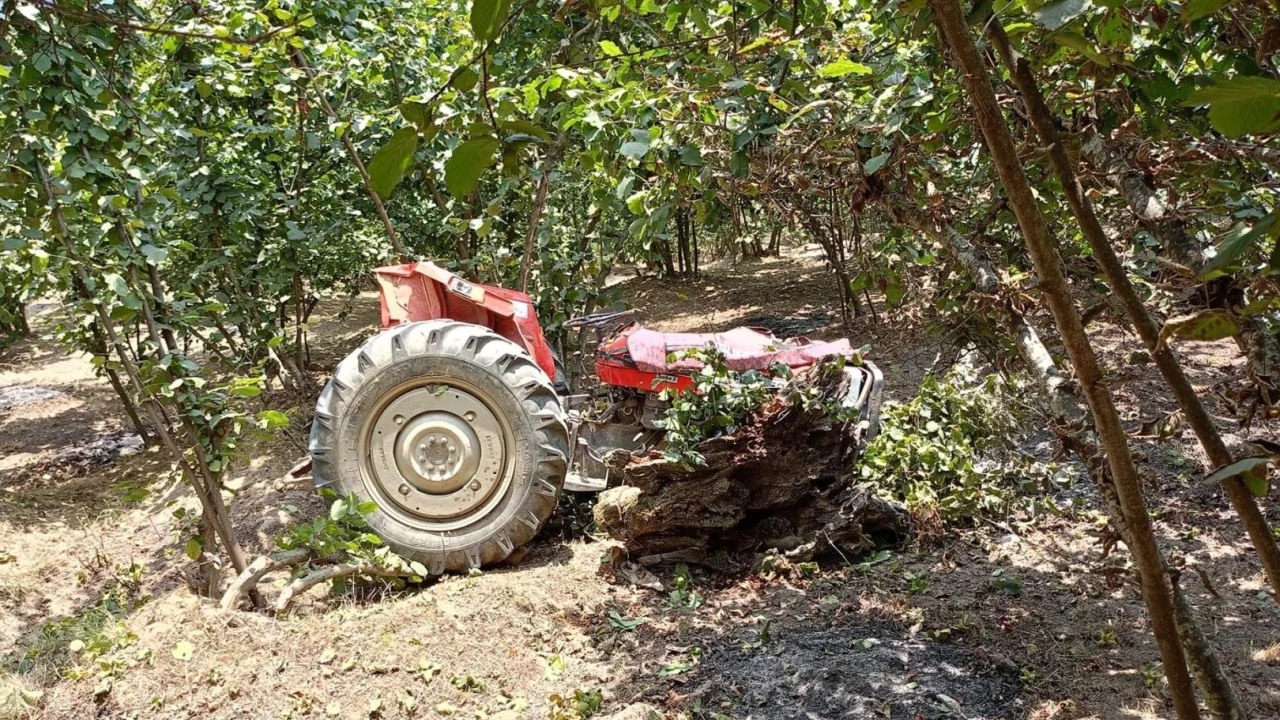 Düzce'de traktörün altında kaldı -