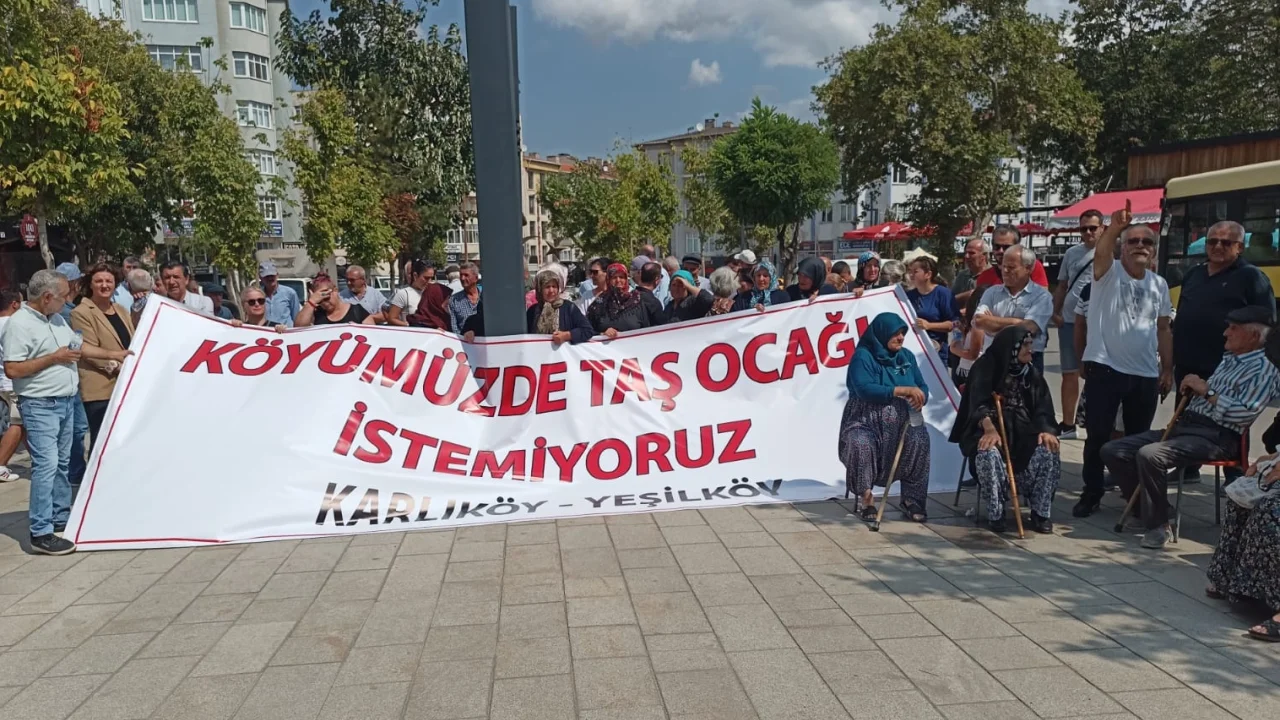 Karlıköy-Yeşilköy taş ocağına karşı köy halkı seferber -