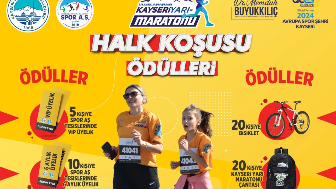 Büyükşehir’in 4. Uluslararası Yarı Maratonu’ndaki halk koşusunda hediye yağmuru -