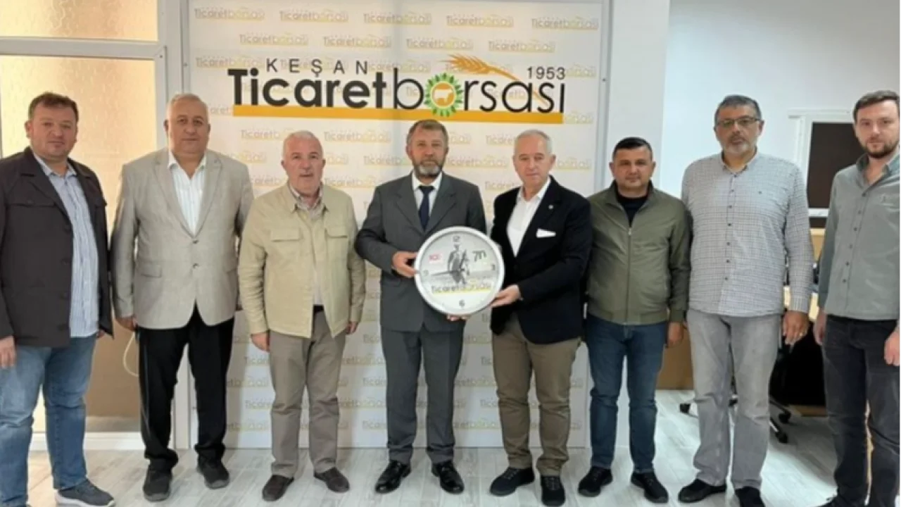 Çorlu Ticaret  Borsası Başkanı Özer Cin'den Keşan Ticaret Borsası’na ziyaret -