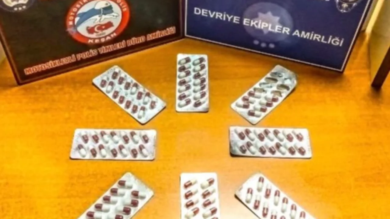 Keşan'da 103 adet sentetik ecza ele geçirildi -