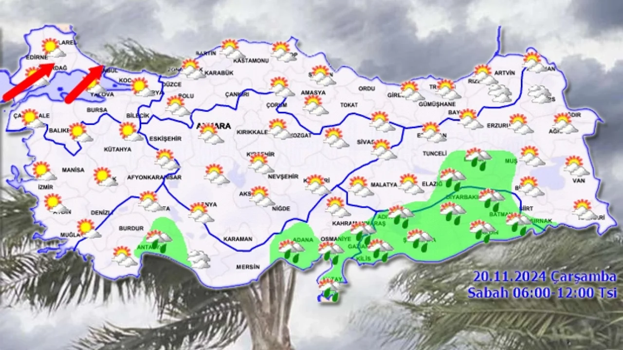 Meteoroloji'den 20 Kasım raporu... Kıyılarda yağmur Marmara'da kuvvetli rüzgar -