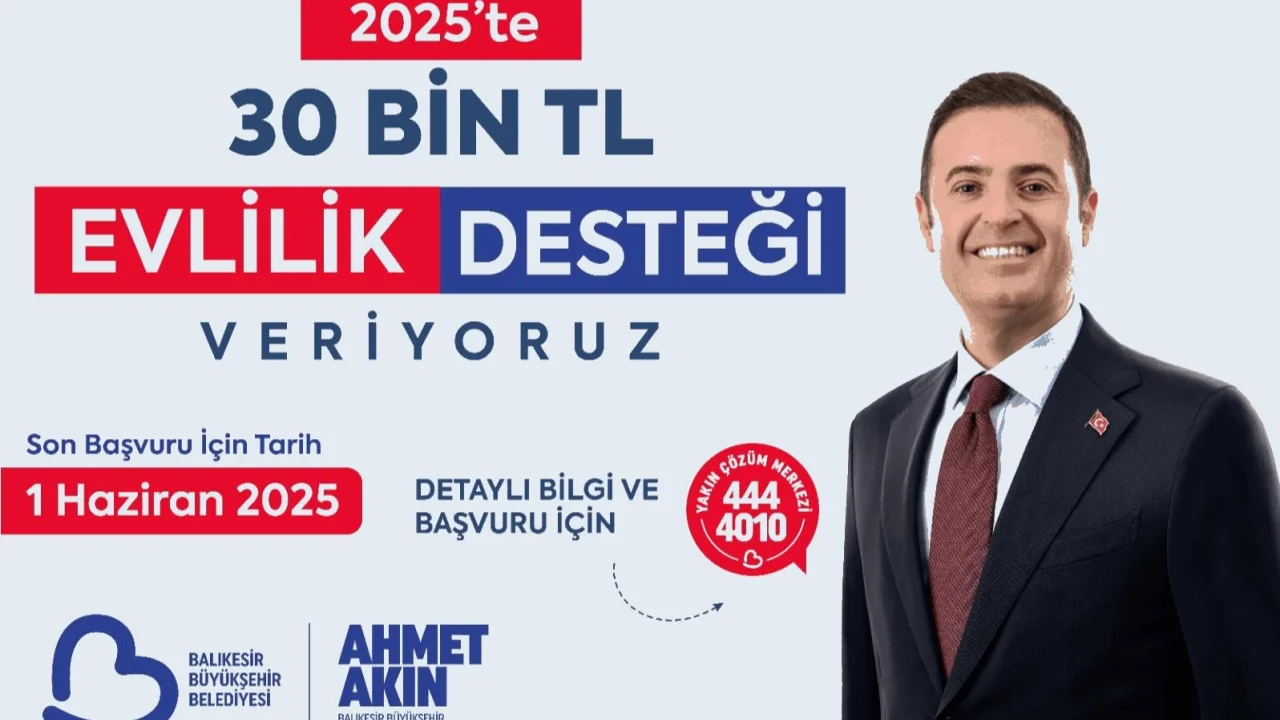 Balıkesir'den 30 bin liralık evlilik desteği