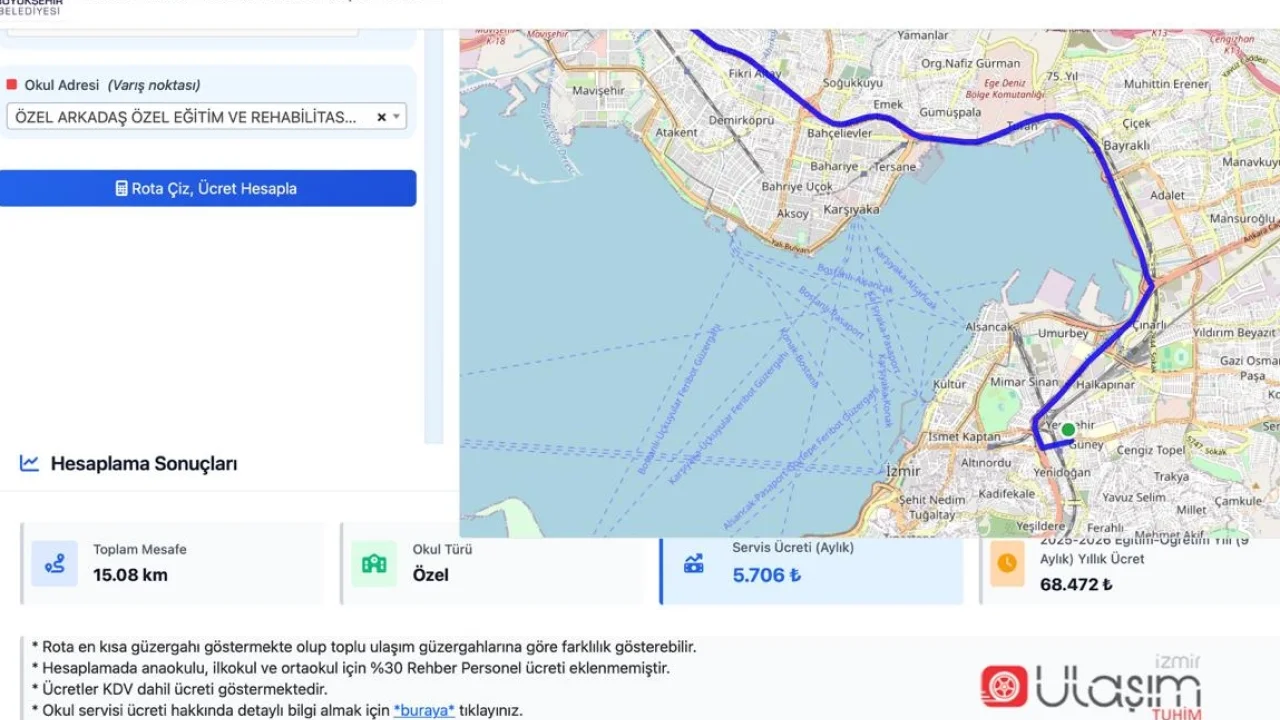 İzmir'de servis ücretleri artık 'web'den hesaplanacak
