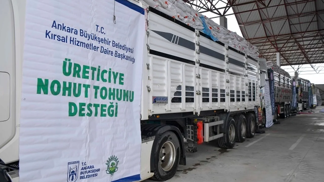 Başkentli üreticiye 1.5 milyonluk nohut tohumu desteği