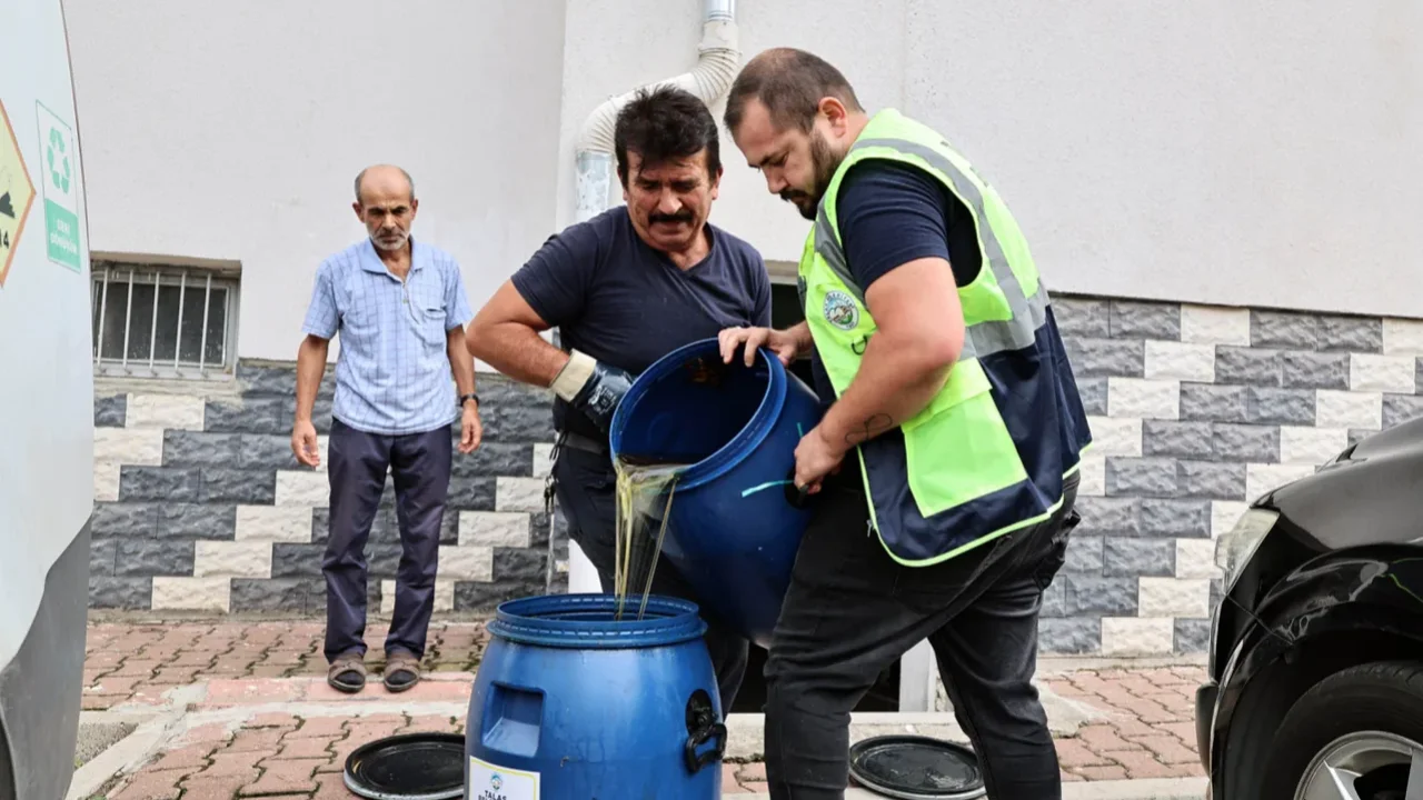 Kayseri Talas'ta atık yağlar toplanıyor