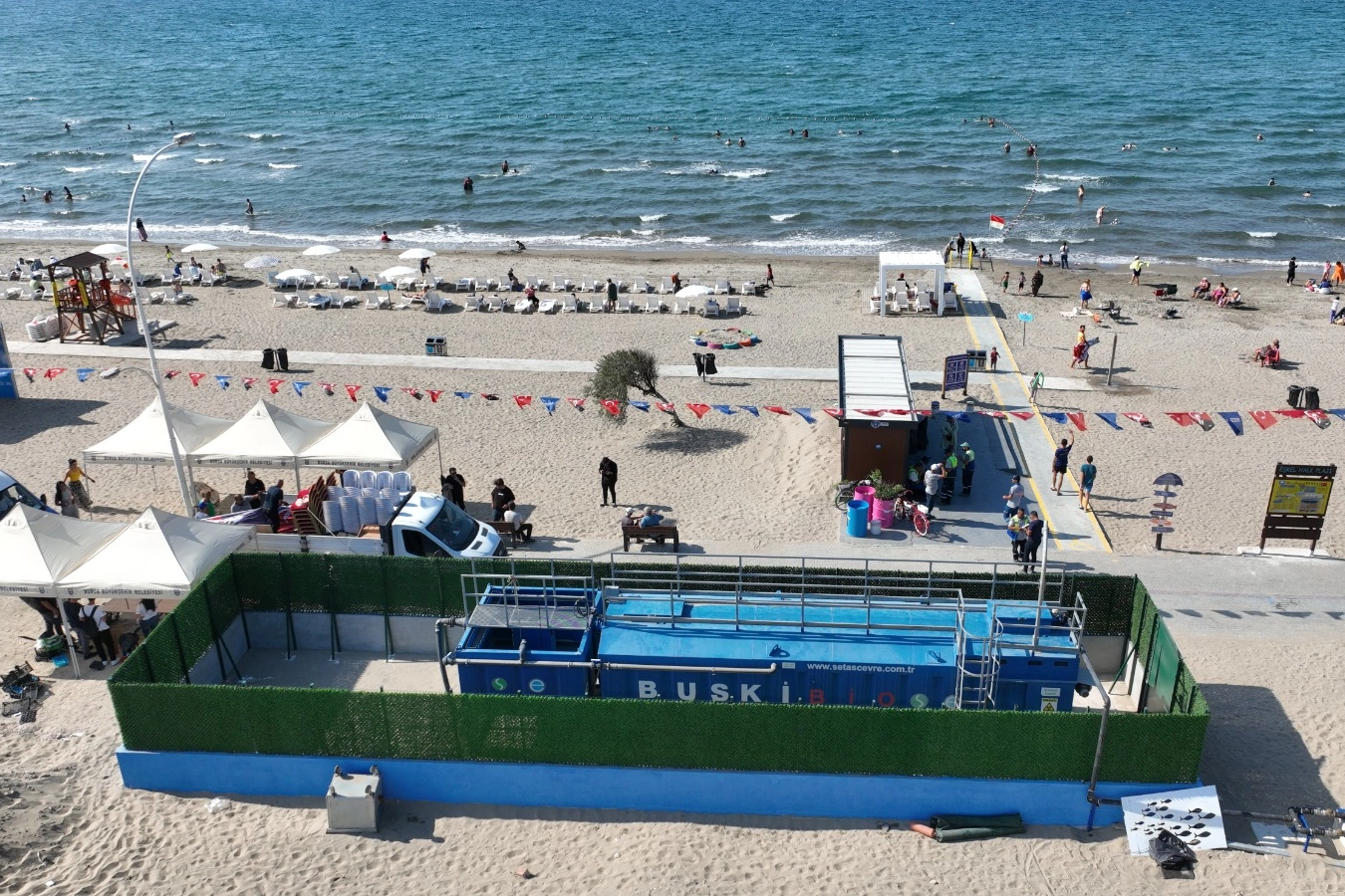 Mudanya'da mavi bayraklı sahile çifte koruma! Bayraklı plaja paket arıtma 
