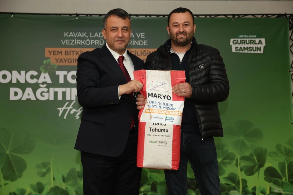 Samsun'da üreticiye yonca tohumu ve gübre desteği 