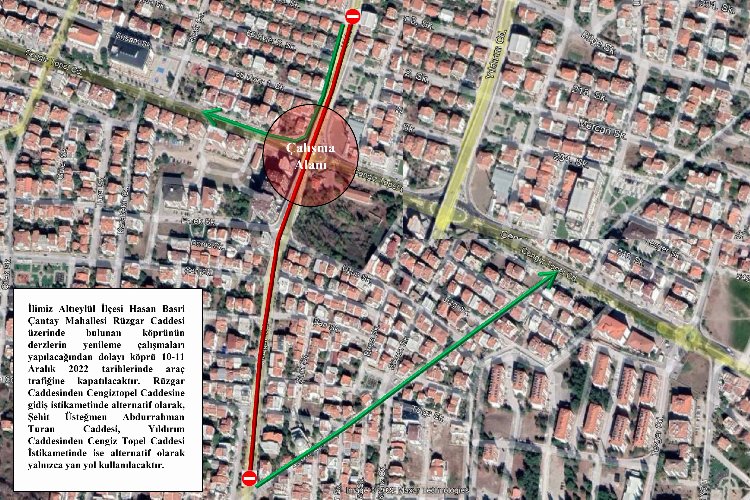 Balıkesir’de Rüzgar Caddesi’nde geçici düzenleme -