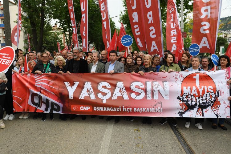 Bursa Osmangazi'de coşkulu 1 Mayıs yürüyüşü -