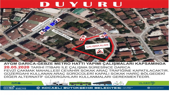 DARICA’DA GÜZERGAH DEĞİŞİKLİĞİ