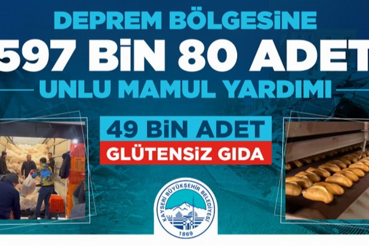 Kayseri Büyükşehir'den deprem bölgesine 'unlu' yardım -