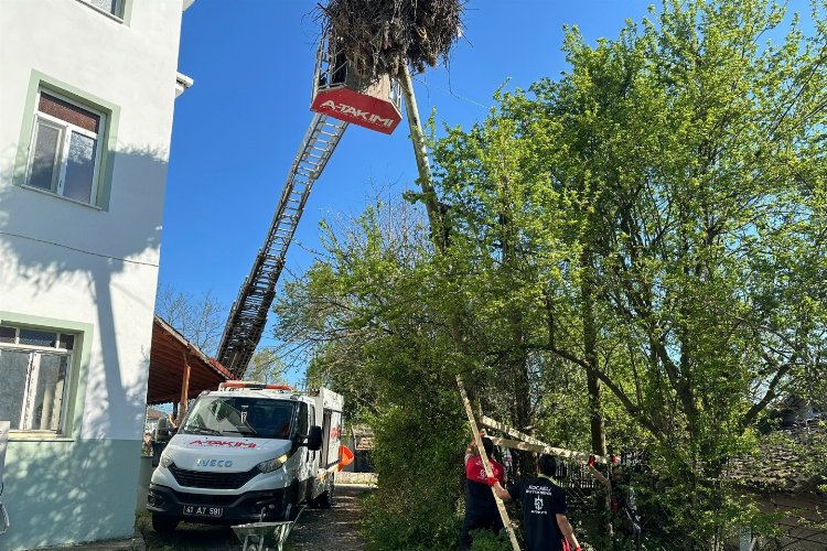 Leyleklerin yuvası yıkılmaktan kurtarıldı -