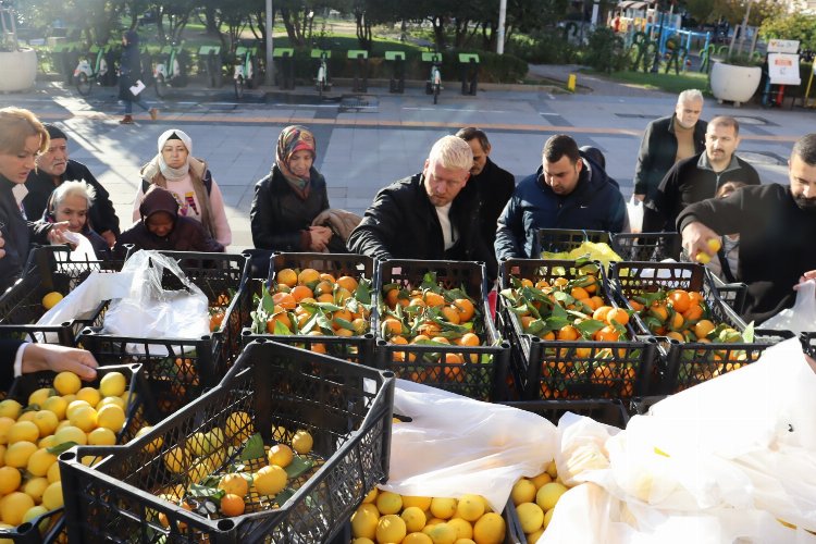 Mersin'in meyveleri İzmitlilere dağıtıldı -