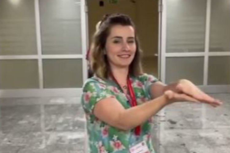 Mudanya'da hastane çalışanlarından 'el hijyeni'ne özel akım videosu -