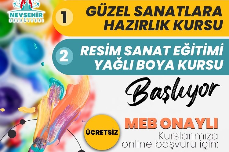 Nevşehir Belediyesi'nden ücretsiz güzel sanatlar kursu -