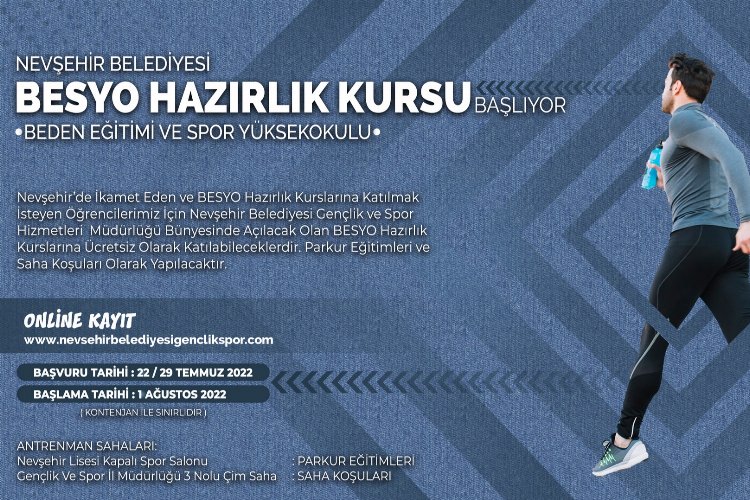Nevşehir'de ücretsiz BESYO hazırlık kursu -