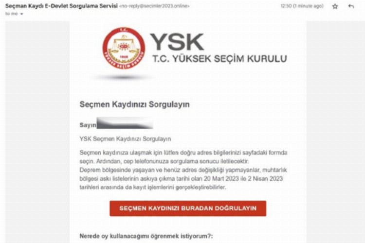 'Sorgulayın' e-postasına dikkat! -