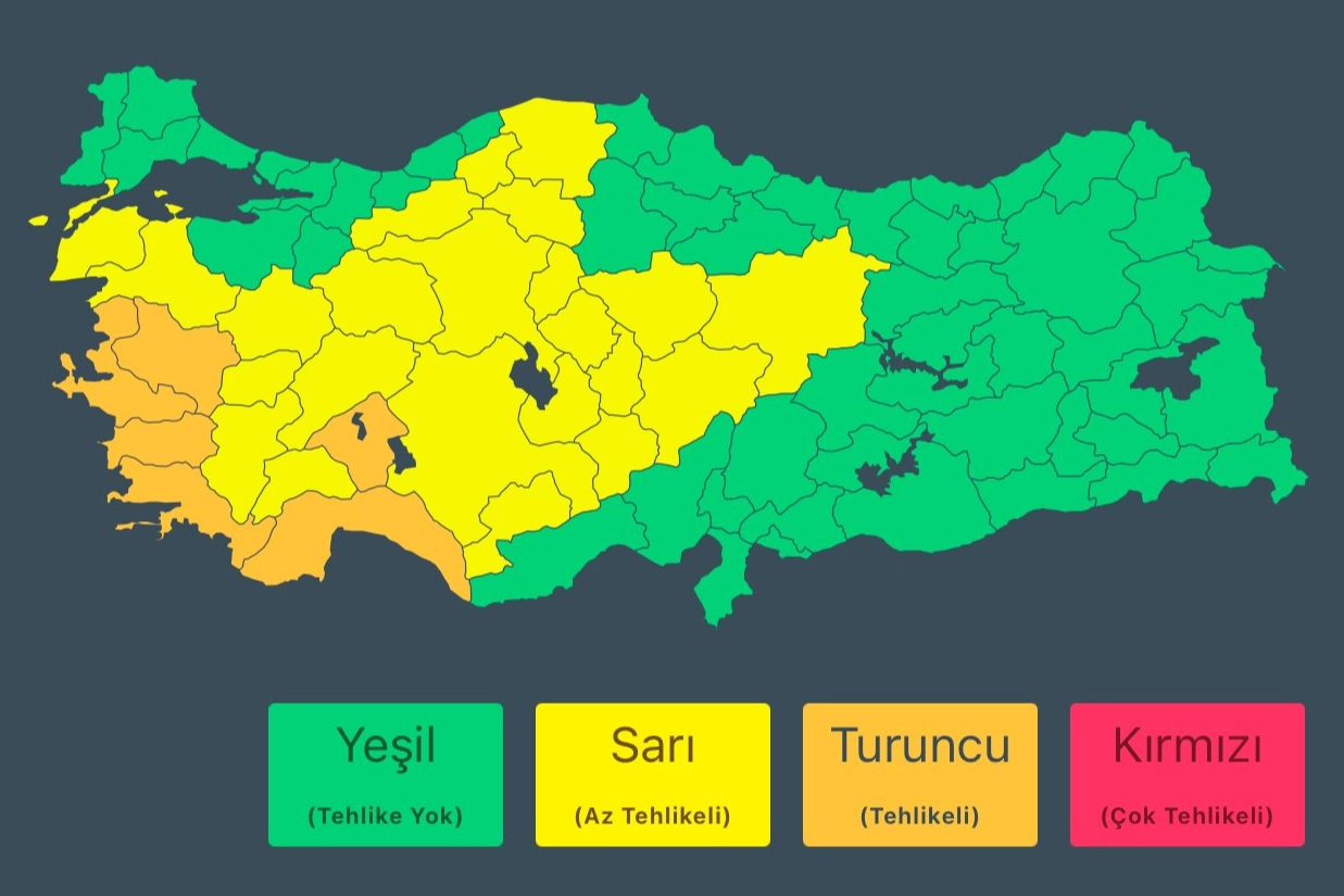 6 ilde 'turuncu uyarı'sı İçişleri'nden geldi 