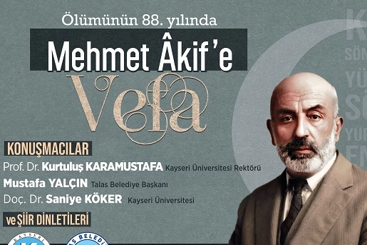 Kayseri Talas Mehmet Akif'i unutmadı 