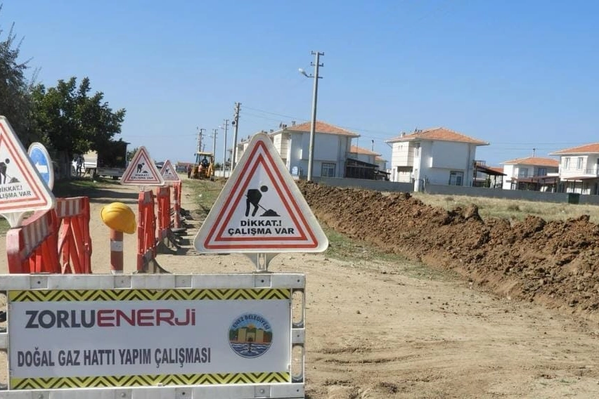 Enez doğal gaza kavuştu 
