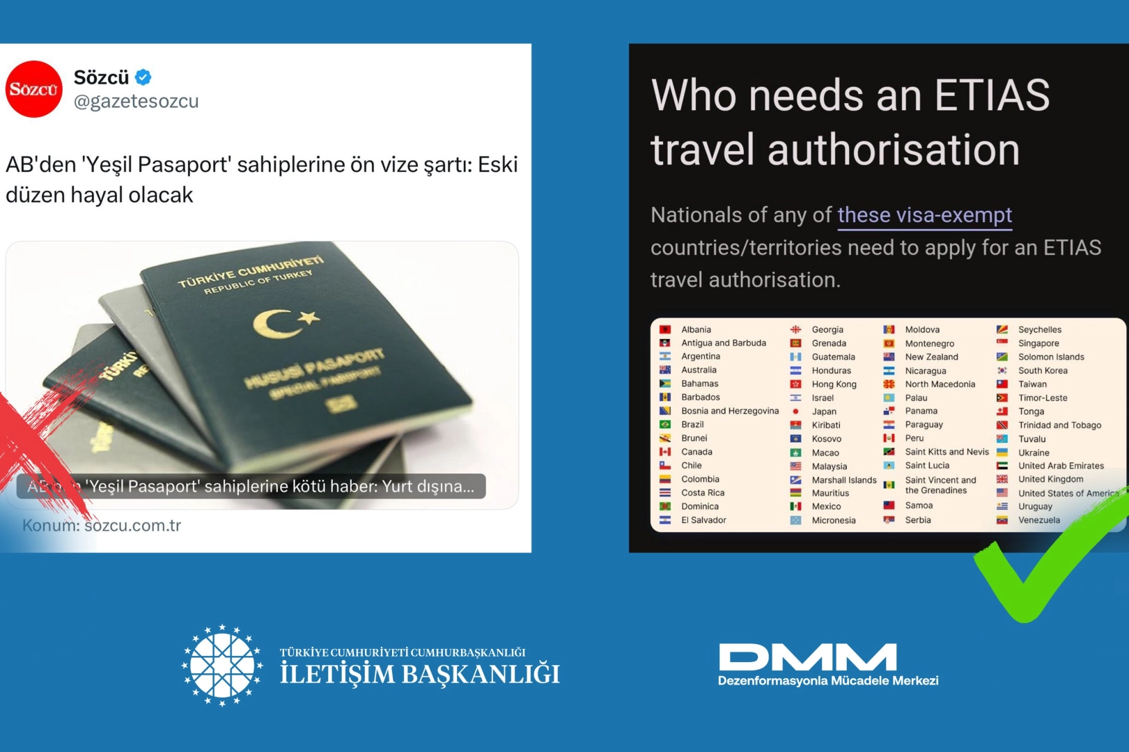 Yeşil ve gri pasaport iddiaları dezenformasyon! 