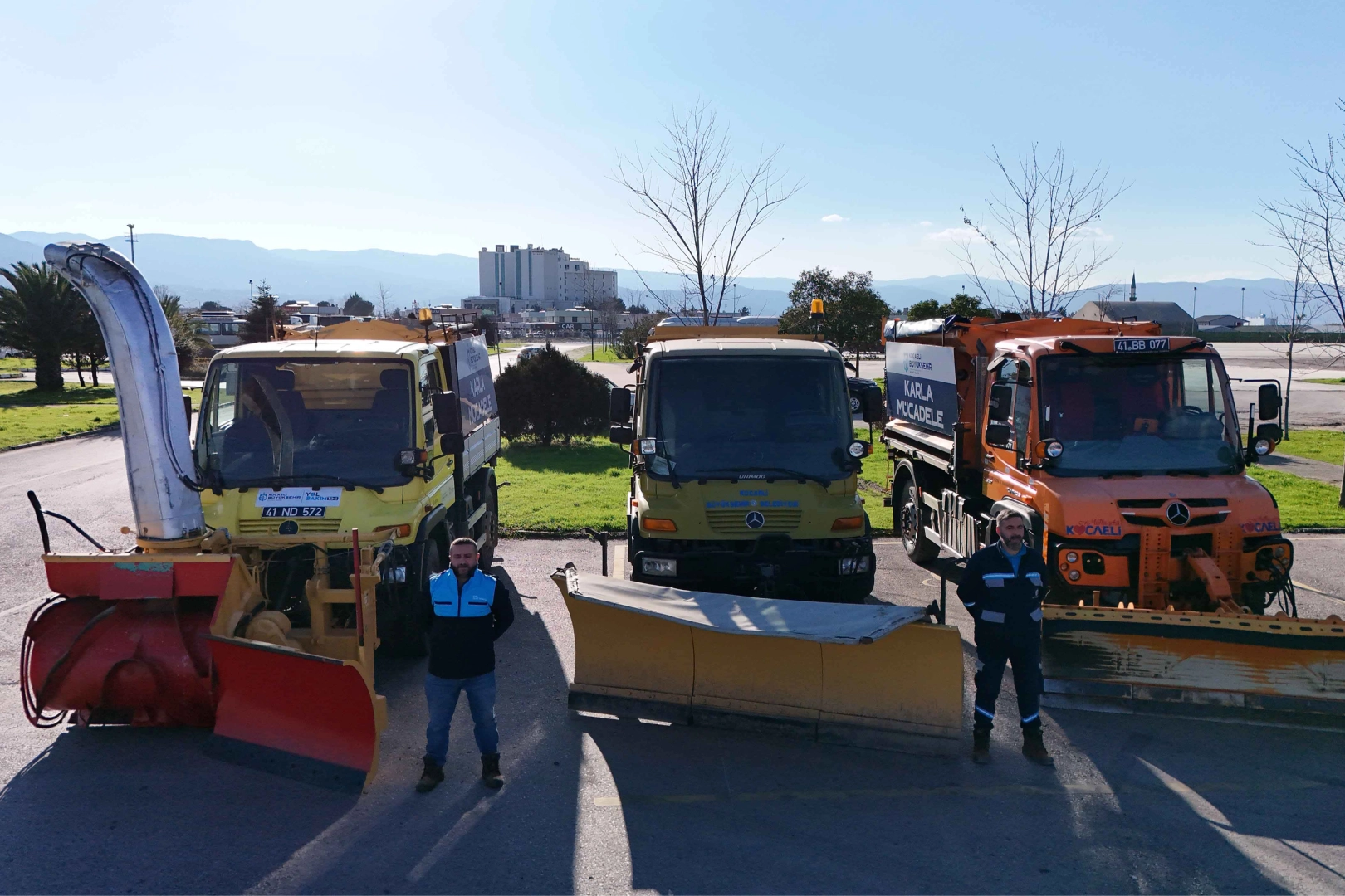 Kocaeli'nin güçlü filosu karla mücadeleye hazır 