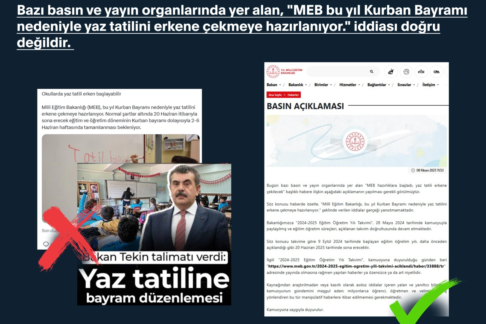 MEB : Yaz tatili erkene çekilmedi! 
