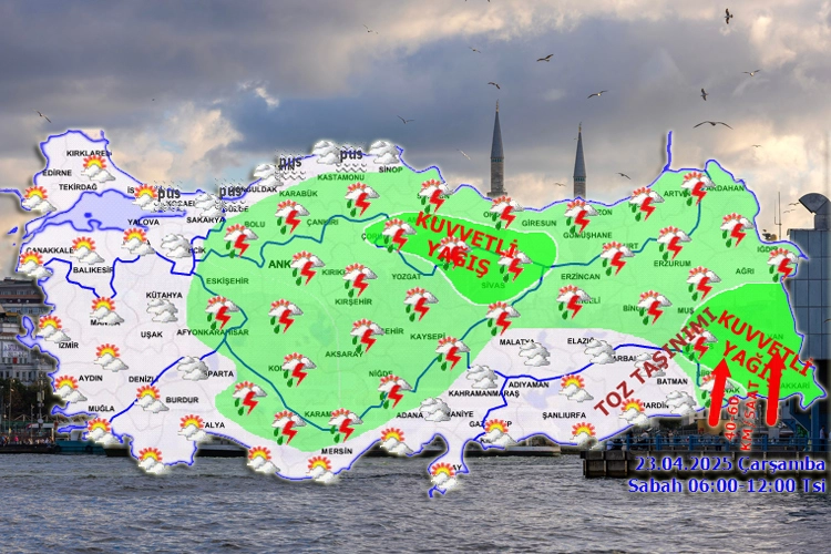 Kıyılar hariç Anadolu'ya kuvvetli uyarı! 23 Nisan'da yurtta hava nasıl olacak? 