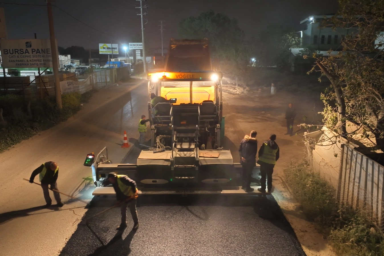Bursa'da Çalı-Kayapa yolu gece gündüz demeden tamamlandı 