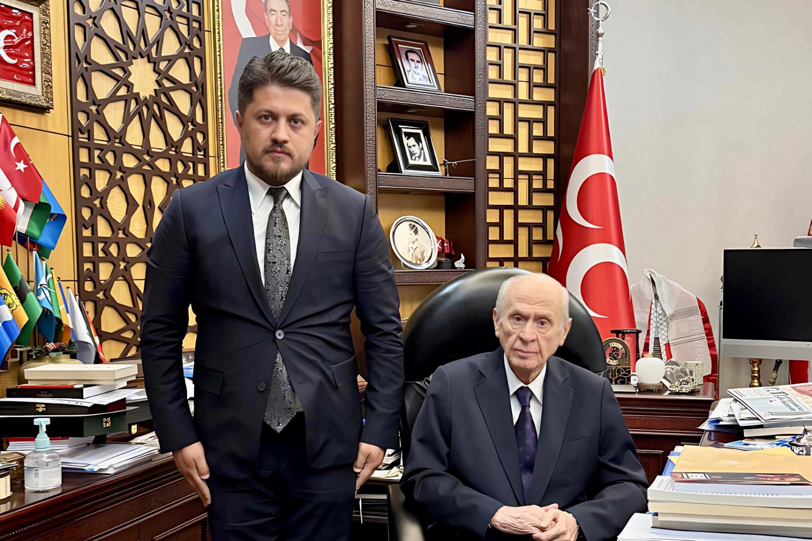 MHP lideri Devlet Bahçeli, Başkan Satıcı'yı kabul etti 