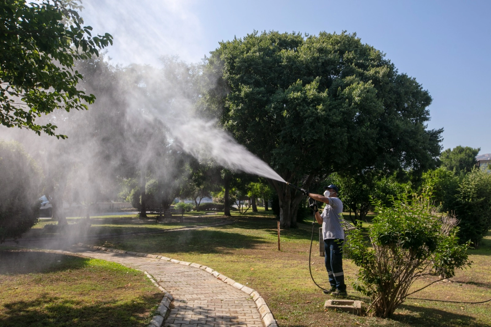 İzmir Güzelbahçe'de sezon ilaçlaması başladı 