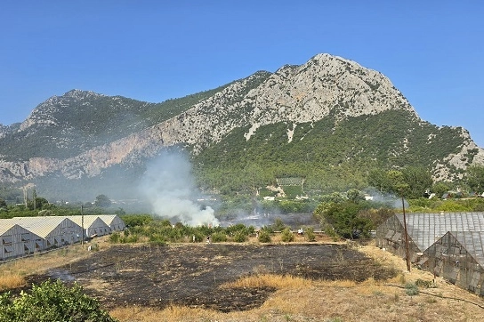 Antalya Kumluca'da çıkan yangına anında müdahale 