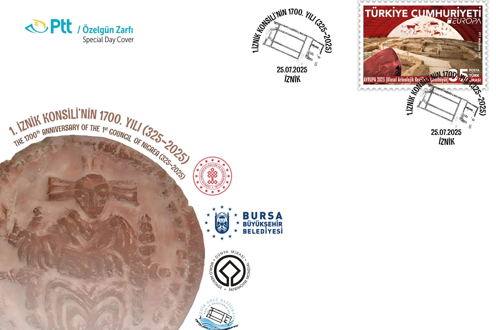 PTT'den İznik için özel gün zarfı 