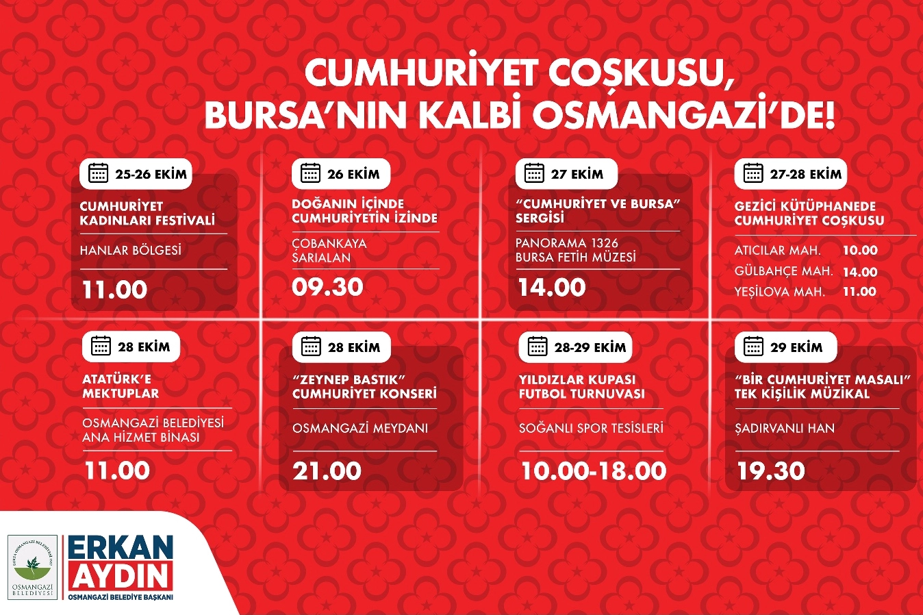Cumhuriyet coşkusu Bursa’nın kalbinde atacak 