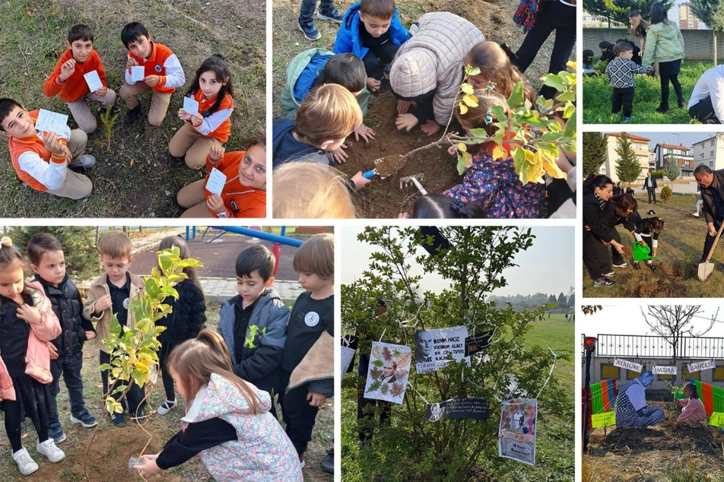 Atatürk'ten ilhamla yeşil vatan... Okullarda fidanlar Atatürk ve vatan sevgisi mesajlarıyla toprakla buluştu 