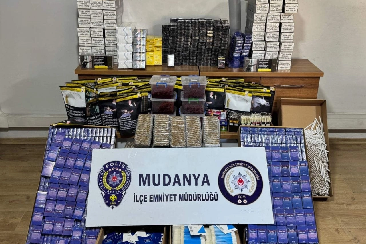 Bursa Mudanya'da kaçak tütün operasyonu 