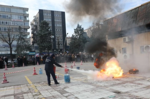 SHGM'de yangınla mücadele tatbikatı 