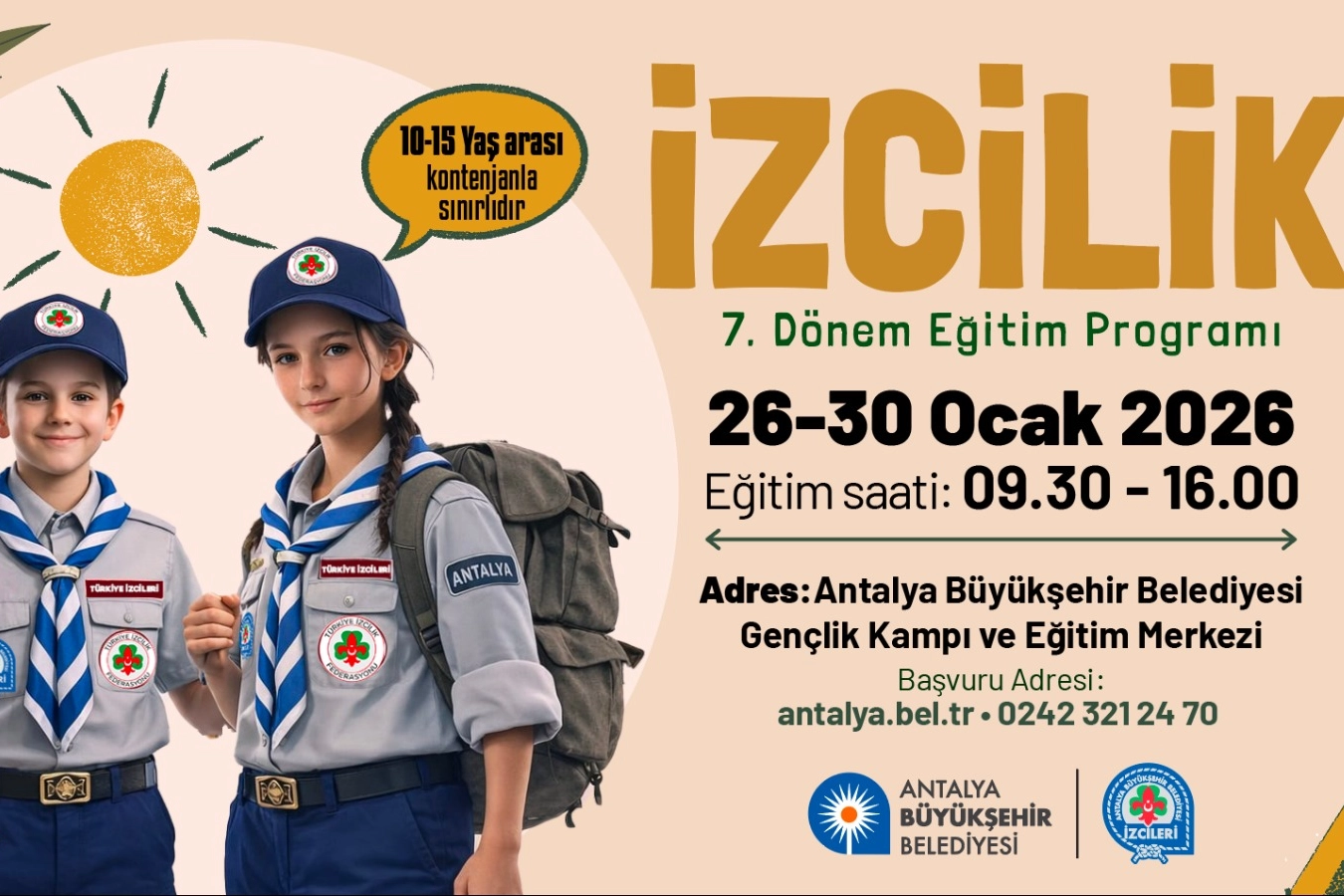 Büyükşehir’in 7. dönem izcilik eğitimleri başlıyor 