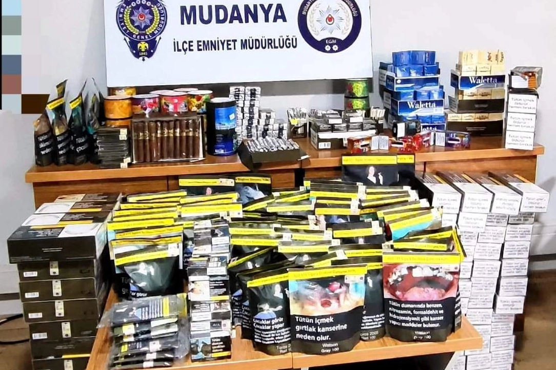 Bursa Mudanya'da kaçak tütün operasyonu 