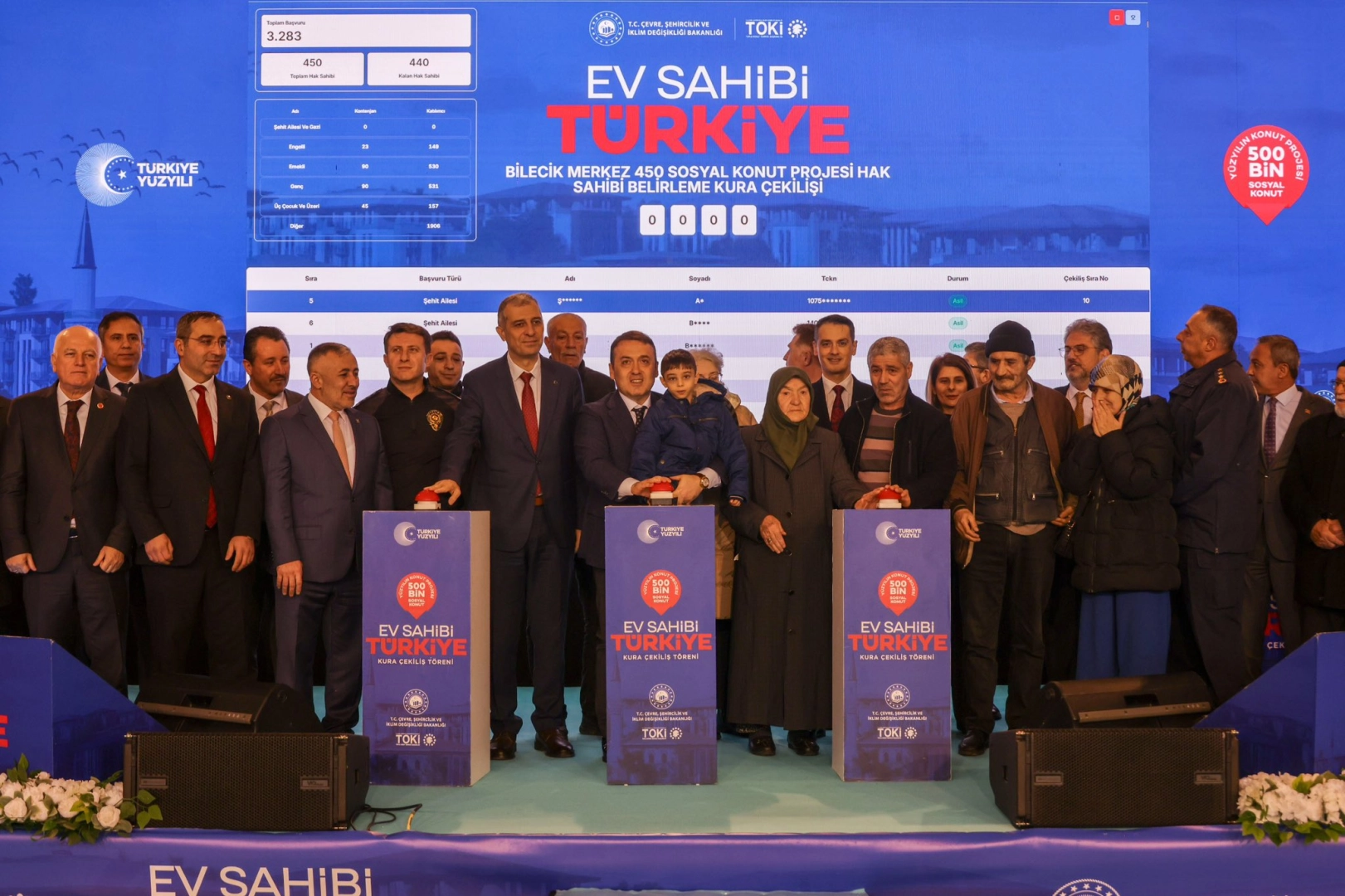 Bilecik'te bin 419 sosyal konut için kura heyecanı 