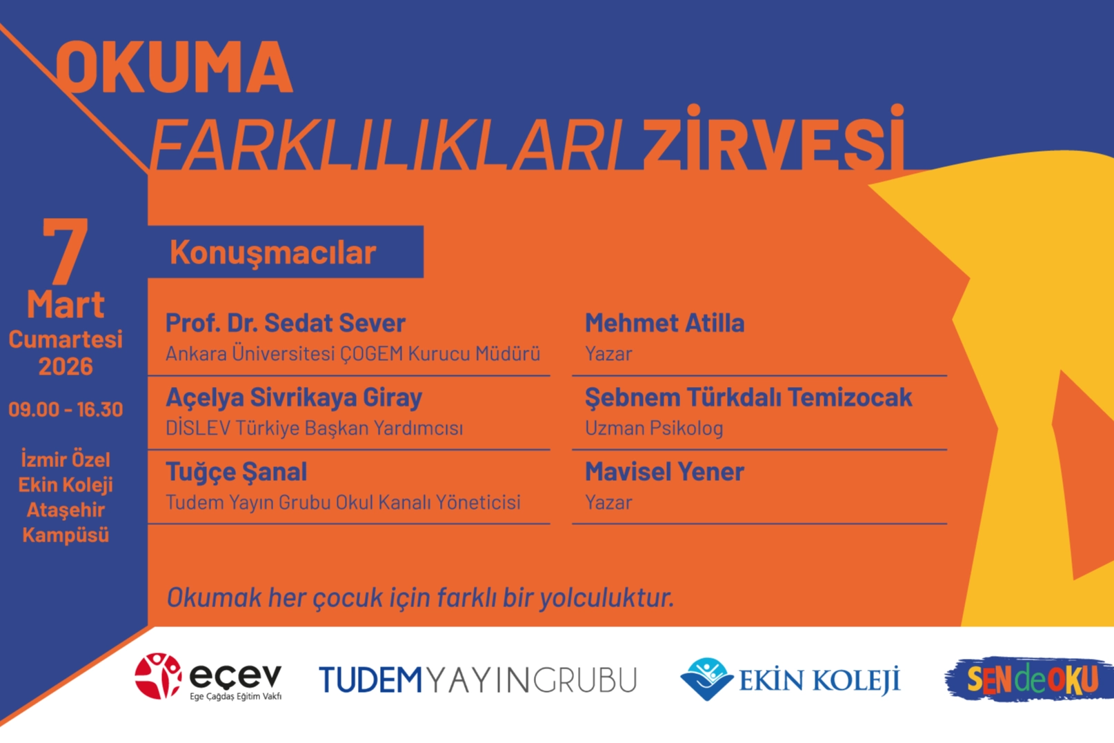 Okuma Farklılıkları Zirvesi 7 Mart’ta İzmir’de gerçekleşiyor 