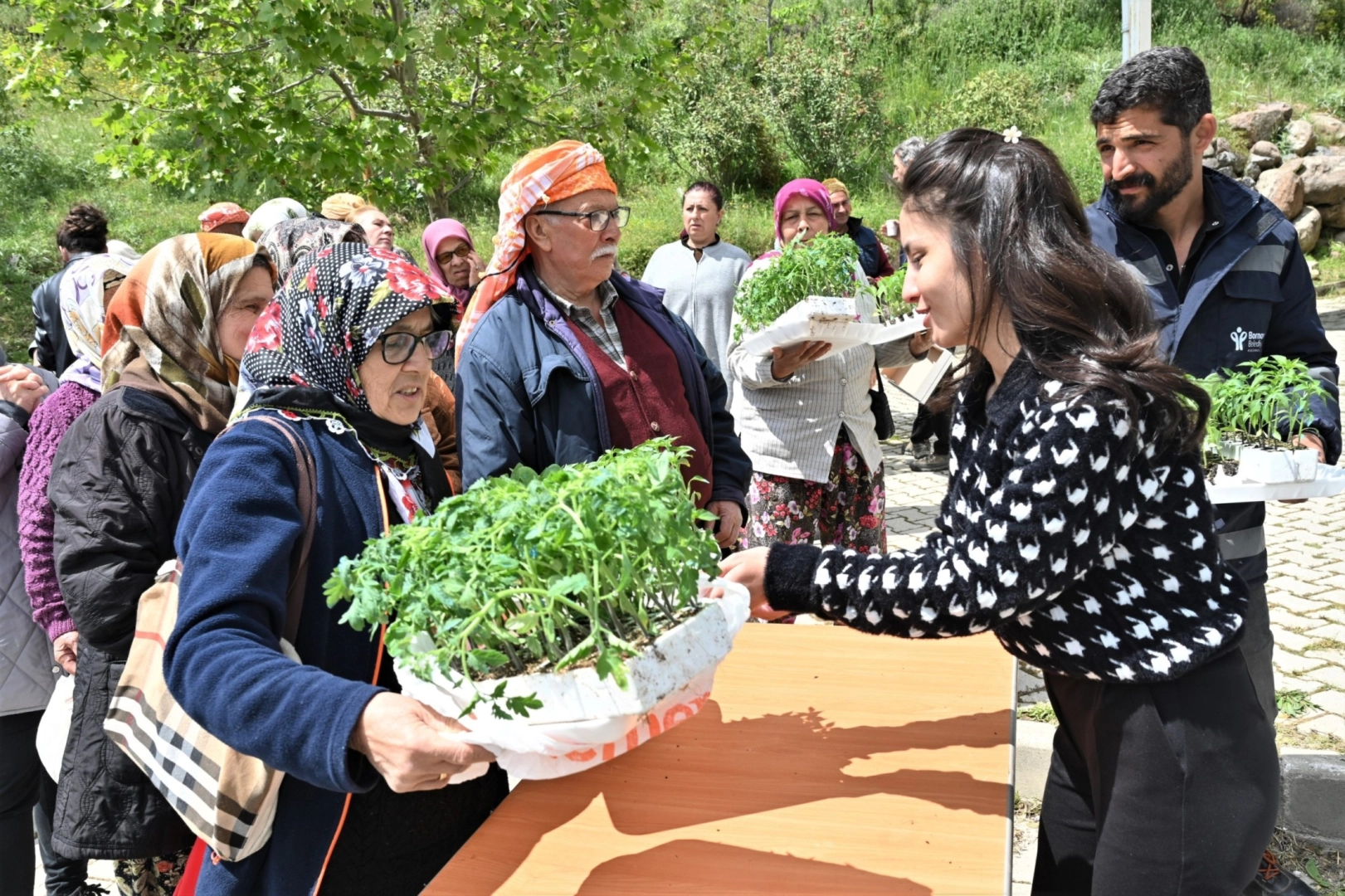 İzmir Bornova'da 150 bin yazlık sebze fidesi dağıtıldı 