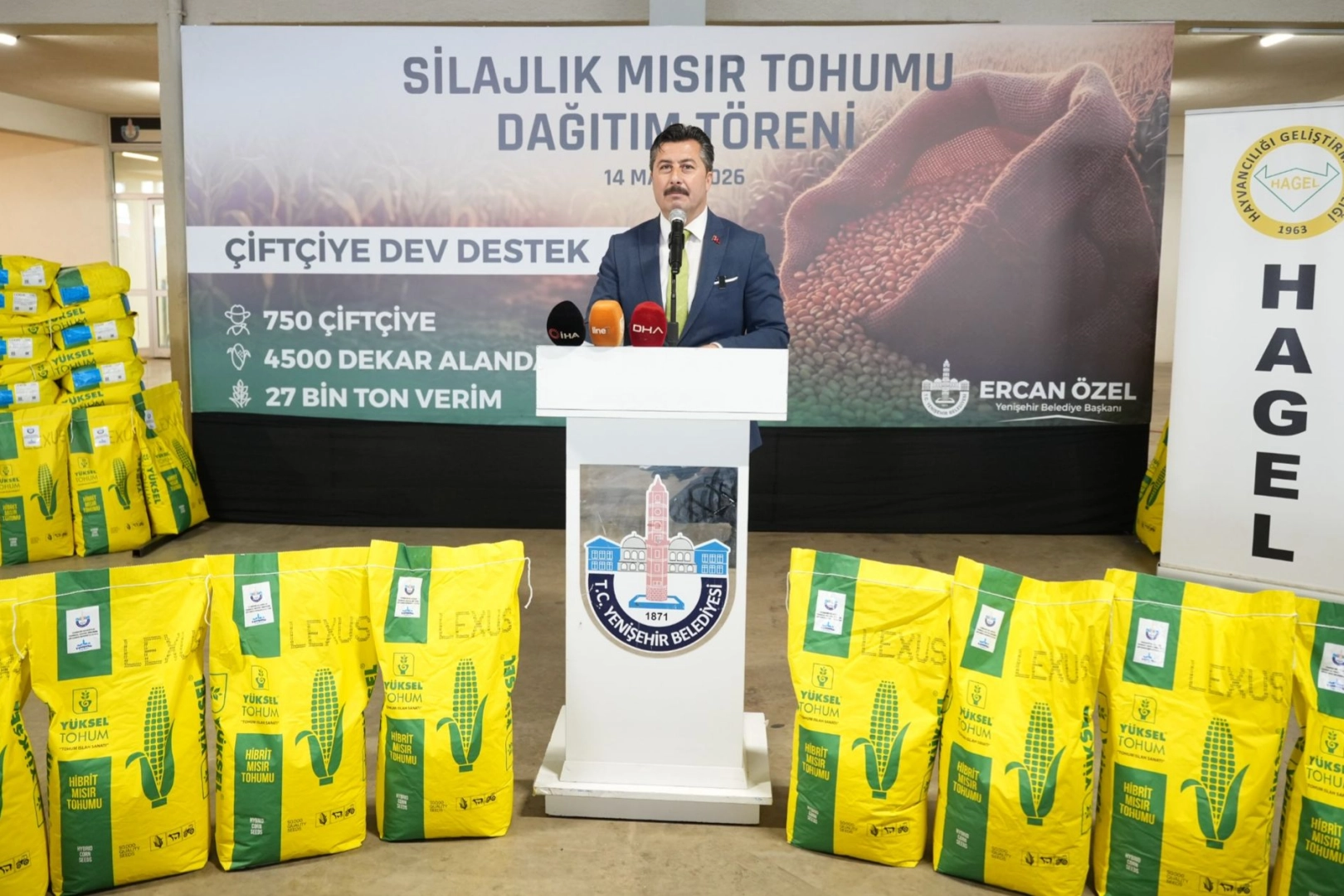 Bursa Yenişehir’de 750 çiftçiye mısır tohumu desteği 