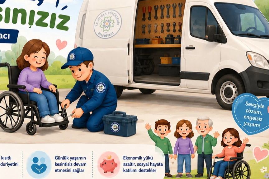 Muğla’da engellilere mobil tekerlekli sandalye tamir hizmeti 